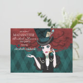 Mad Hatter Vrijgezellenfeest Tea Party Invitation Kaart (Staand voorkant)