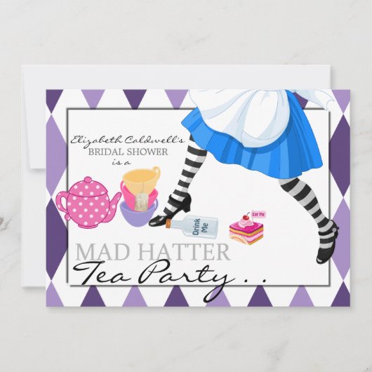 Mad Hatter Vrijgezellenfeest Tea Party Invitation Kaart (Voorkant)