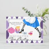 Mad Hatter Vrijgezellenfeest Tea Party Invitation Kaart (Staand voorkant)