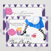 Mad Hatter Vrijgezellenfeest Tea Party Invitation Kaart (Voorkant / Achterkant)