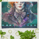 Mad Hatter Waterverf portret Theedoek (Gevouwen)