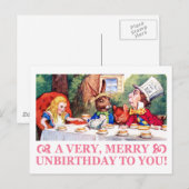 MAD HATTER WISHEERT EEN ZEER MERRY UNBIRTHDAY! FEESTDAGENKAART (Voorkant / Achterkant)