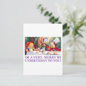 MAD HATTER WISHEERT EEN ZEER MERRY UNBIRTHDAY! FEESTDAGENKAART (Staand voorkant)