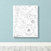 Mad hatter witte konijn deur muis kleurplaat canvas afdruk (Insitu (Houten vloer))