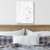 Mad hatter witte konijn deur muis kleurplaat canvas afdruk (Insitu (Slaapkamer))