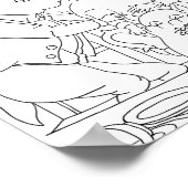 Mad hatter witte konijn deur muis kleurplaat poster (Hoek)