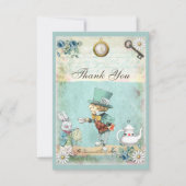 Mad Hatter Wonderland Baby shower Dank u wel Bedankkaart (Voorkant)