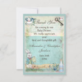 Mad Hatter Wonderland Baby shower Dank u wel Bedankkaart (Achterkant)