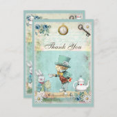 Mad Hatter Wonderland Baby shower Dank u wel Bedankkaart (Voorkant / Achterkant)