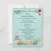 Mad Hatter Wonderland Tea Party Baby shower Kaart (Achterkant)