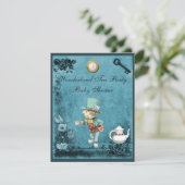 Mad Hatter Wonderland Tea Party Baby shower Kaart (Staand voorkant)