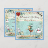 Mad Hatter Wonderland Tea Party Baby shower Kaart (Voorkant / Achterkant)