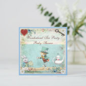 Mad Hatter Wonderland Tea Party Baby shower Kaart (Staand voorkant)