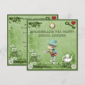 Mad Hatter Wonderland Tea Party Vrijgezellenfeest Kaart (Voorkant / Achterkant)