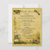 Mad Hatter Wonderland Tea Party Vrijgezellenfeest Kaart (Achterkant)