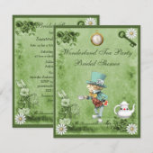 Mad Hatter Wonderland Tea Party Vrijgezellenfeest Kaart (Voorkant / Achterkant)