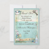 Mad Hatter Wonderland Vrijgezellenfeest Dank u wel Bedankkaart (Achterkant)