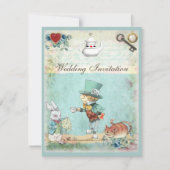 Mad Hatter Wonderland Wedding Kaart (Voorkant)