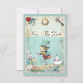 Mad Hatter Wonderland Wedding Save the Date (Voorkant)