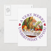 Mad Hatter zegt een zeer vrolijke verjaardag voor Feestdagenkaart (Voorkant / Achterkant)