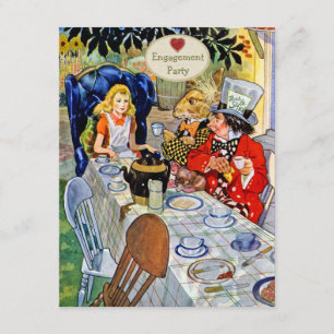 Mad Hatter's Engagement Party Kaart