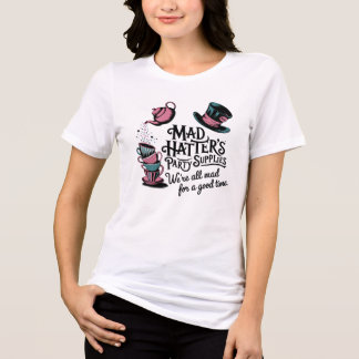 Mad Hatter's Party Levert Retro Kleur Wonderland Tri-Blend Shirt