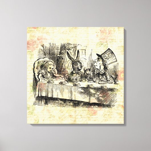 Mad Hatters Tea Party Alice in Wonderland Art Canvas Afdruk (Voorkant)