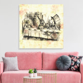 Mad Hatters Tea Party Alice in Wonderland Art Canvas Afdruk (Insitu (Woonkamer))