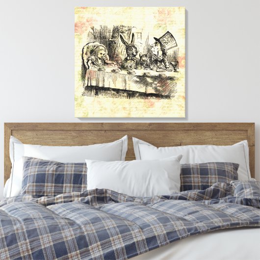 Mad Hatters Tea Party Alice in Wonderland Art Canvas Afdruk (Insitu (Slaapkamer))