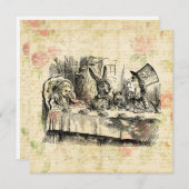Mad Hatters Tea Party Alice in Wonderland Art Feestdagenkaart (Voorkant / Achterkant)