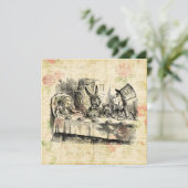 Mad Hatters Tea Party Alice in Wonderland Art Feestdagenkaart (Staand voorkant)