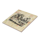 Mad Hatters Tea Party Alice in Wonderland Art Tegeltje (Zijkant)