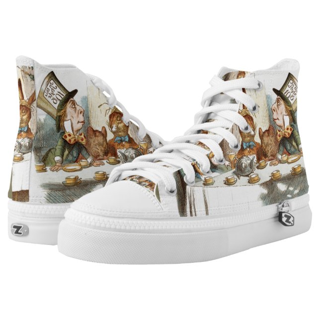 MAD HATTERS TEA PARTY-ALICE IN WONDERLAND HIGH TOP SCHOENEN (Paar)