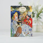 Mad Hatter's Tea Party Baby shower Dank je Kaart (Staand voorkant)