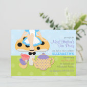 Mad Hatter's Tea Party Birthday Uitnodiging (Staand voorkant)