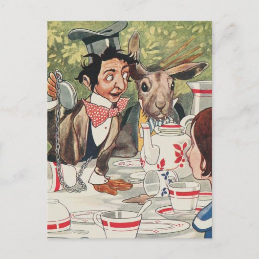 Mad Hatters Tea Party Briefkaart (Voorkant)