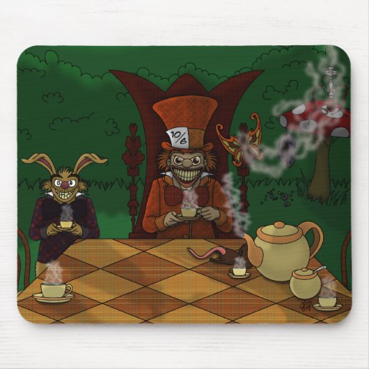 Mad Hatters Tea Party Mousepad Muismat (Voorkant)