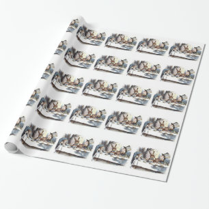 Mad Hatters Tea Party Pastels Tiled Wrapping Paper Cadeaupapier