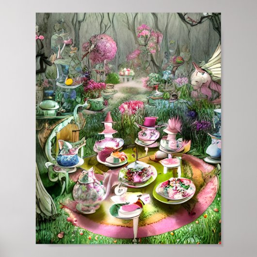 Mad Hatters Tea Party Triptych Poster (Voorkant)