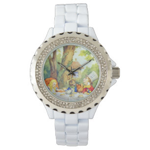 Mad Hatters Tea Party Volledige kleur Horloge