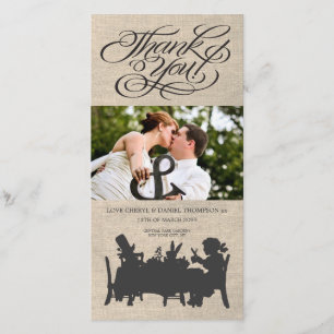 Mad Hatters Tea Party Weddenschap Hartelijk dank Bedankkaart