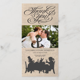 Mad Hatters Tea Party Wedding Dank u Foto Kaart