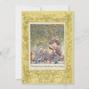 Mad Hatter's Wonderland Birthday Tea Party Kaart