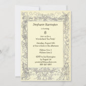 Mad Hatter's Wonderland Birthday Tea Party Kaart (Achterkant)