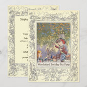 Mad Hatter's Wonderland Birthday Tea Party Kaart (Voorkant / Achterkant)