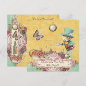 Mad Hatter's Wonderland Tea Party Baby shower Kaart (Voorkant / Achterkant)