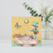 Mad Hatter's Wonderland Tea Party Baby shower Kaart (Staand voorkant)