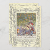 Mad Hatter's Wonderland Tea Party Baby shower Kaart (Voorkant / Achterkant)