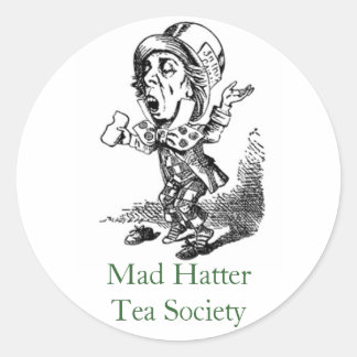 Mad HatterTea Society Ronde Sticker