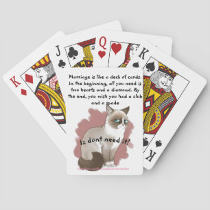 "Mad Kat vs huwelijk" Pokerkaarten